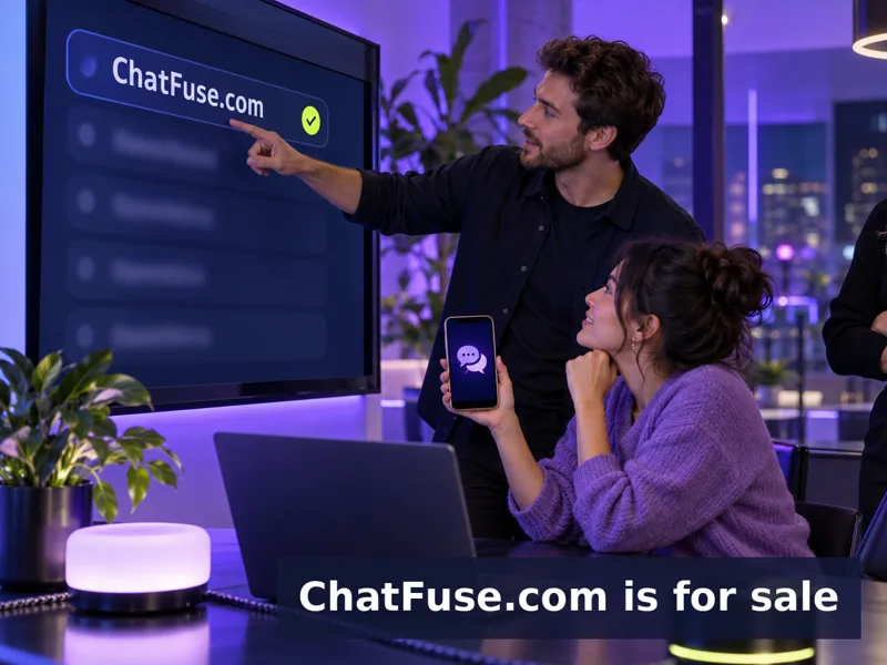 Hands arranging blank frosted panels on a table; small ChatFuse.com is for sale watermark